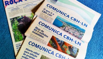 Imagem da capa dos jornais Roça Caiçara e Comunica CBHLN